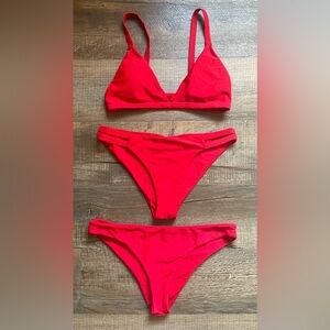Zaful Fiery Red Bikini Set with padded cups. Excellent condition. Women’s Size 6